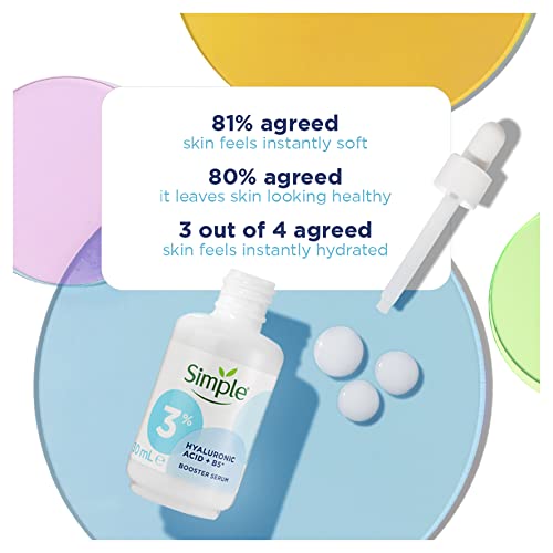 Simple 3% Hyaluronic Acid & B5 Serum for hydrated, softer skin Suitable for all skin types 30 ML