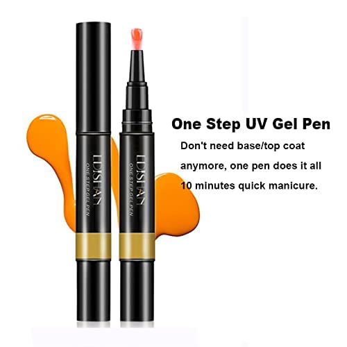 Uhat One Step Gel Nail Polish Pen 3 in 1 Step UV Nail Gel Painting Pen No Base Top Coat Need Nails Art Tool (07#)