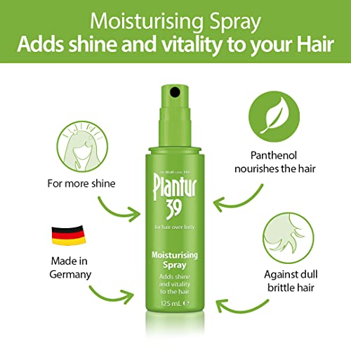 Plantur 39 Moisturising Spray with Provitamin B5 125ml | Shiny and Healthy Hair | Hair Mist Provides Moisture and Adds Shine | Suitable for Colou