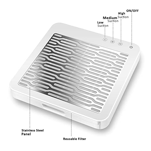 Nail Dust Collector, Adjustable Suction, Professional Nail Vacuum Dust Collector Dust Extractor for Acrylic Nails Extension Gel Dip Powder Remova