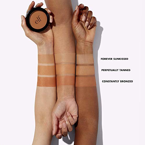 e.l.f. Primer-infused Bronzer (Long-Wear/Matte/Bold/Lightweight/Blends Easily/Contours Cheeks/All-Day Wear), Forever Sunkissed, 1 count