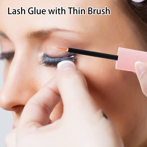 False Eyelash Glue, Strong Hold False Lashes Glue Waterproof 10mL Lash Glue White Fast Drying Lashes Glue Latex Free Adhesive Individual Lash Glu