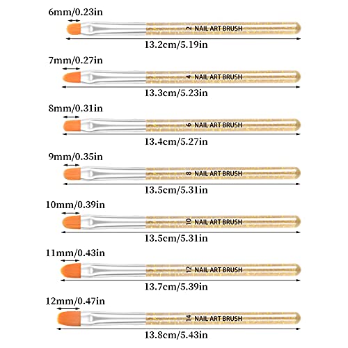 AvoDovA 7PCS Nail Art Brush Set, Nail Tips Acrylic UV Gel False Nails Painting Pen DIY Nails Design, Nail Art Tips Builder Brush, UV Gel Acrylic