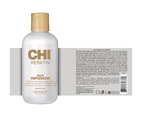 CHI Keratin Silk Infusion ; Reconstructing Keratin Treatment Hair Serum ; Leave-In Hair Oil for Dry Damaged Hair ; Hydrates, Restores & Adds Shin