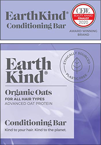 EarthKind Organic Oats Conditioning Bar, Moisturising Solid Conditioner Bar for Hair, Sulfate Free, Plastic Free & Vegan, All Hair Types, Gentle