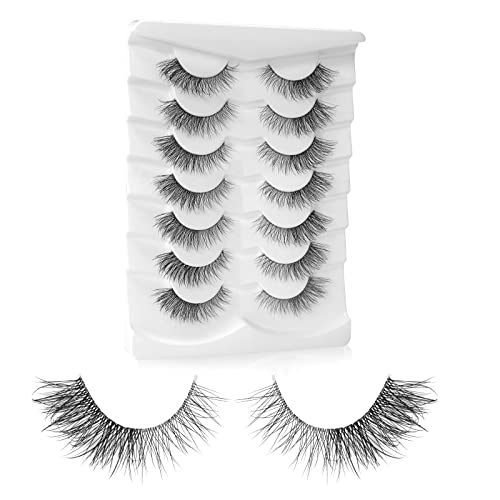 Onlyall Lashes Mink False Eyelashes Natural Wispy Lashes Soft Faux Mink Lashes Fluffy False Lashes 16MM A04