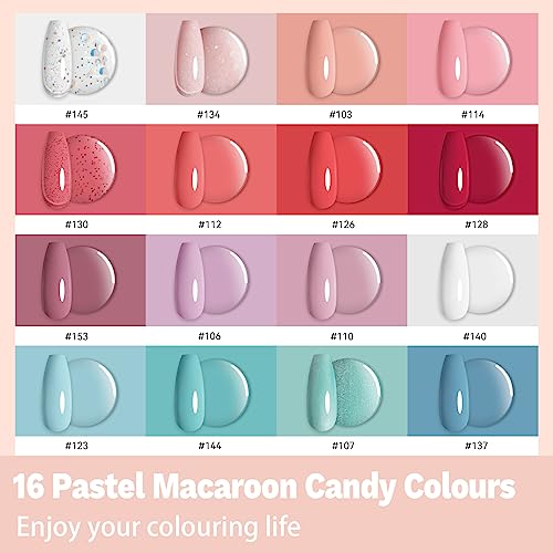 Gel Nail Kit, VANREESA with 36W U V LED Nail Lamp 16 Pcs Gel Nail Polish Set All Seasons Glossy Matte Top Base Coat Gel Nail Starter Kit White Re