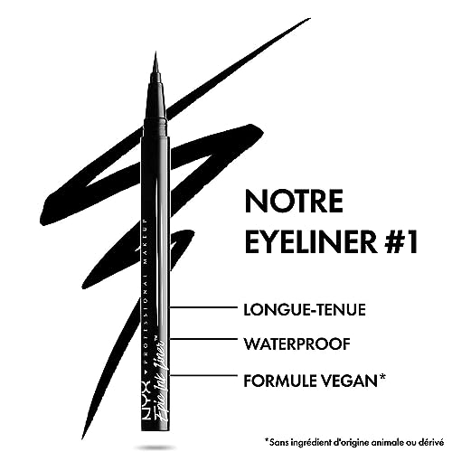 NYX Professional Makeup Epic Ink Eye Liner, Felt Tip Liner Pen, Waterproof, Vegan Formula, Black
