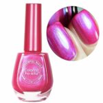 Pearl Pink Nail Polish - Pearlescent Shell Glitter Pink Shimmer Mermaid Nail Polish - Polarized Glitter Nail Polish Quick Dry Long-Lasting Breath