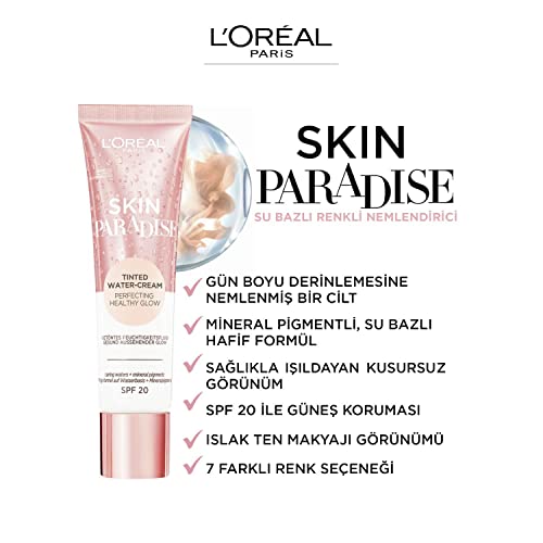 L'Oreal Paris Skin Paradise Tinted Moisturiser, Up to 24h hydration, SPF20, 01 Light, 0.039 kg