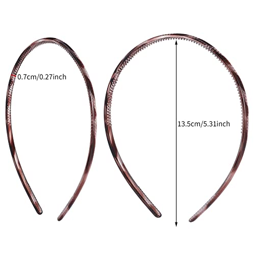 Fuyamp 6 Packs Plastic Headband Plain Headband Hair Bands with Teeth, Plastic Headbands Alice Band Sharks Tooth Comb Headband Hair Accessories fo