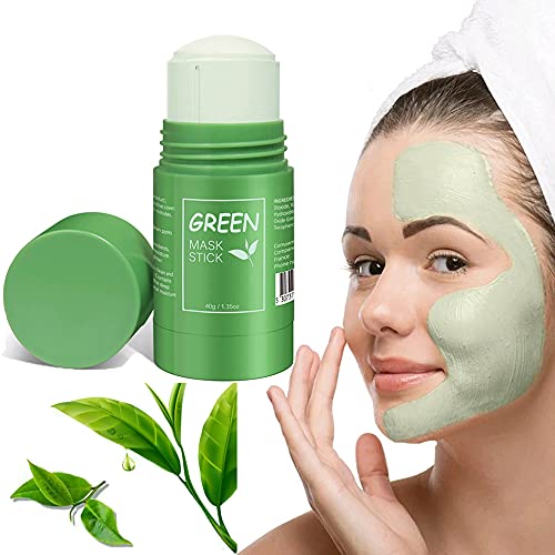 Green Tea Purifying Clay Stick - Green Tea Mask/Cleansing Facial Face Mask Moisturizes Oil Control, Deep Clean Pore for All Skin Types Men and Wo