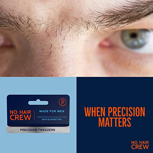 NO Hair Crew Precision Tweezers for Men - Handcrafted in Germany from Stainless Steel.