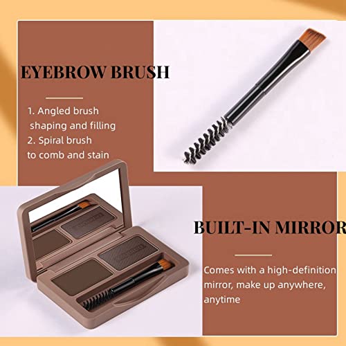 Eyebrow Powder,2in1 Eyebrow Powder Kit,Eyebrow Palette,Eyebrow Pencil Eyebrow Pomade, Medium Brown &DarkBrown,Eyebrow Dye,Eye Brown Tint Kit,Root