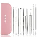 Somnr Blackhead Remover Tool 9 Pcs Black Head Tool Remove Pimple Popping Kit Black Head Remover Milia Removal Tool Black Head Blackhead Extractor