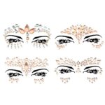 Face Gems Adhesive Glitter Face Jewels Tattoo Sticker Festival Gems Rave Party Body Make Up Body Jewels (4 PCS Gold (Z4ZAKGOL-A))