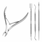 Giantree 4Pcs Nail Care Kit, Cuticle Trimmer with Cuticle Pusher Durable Dead Skin Clipper Professional Manicure Tools for Fingernails and Toenai