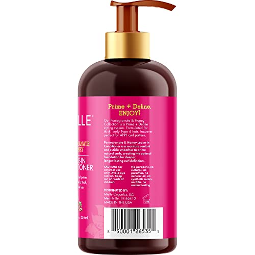 Mielle Organics Pomegranate & Honey Leave-In Conditioner for Type 4 Hair, 12 Ounces