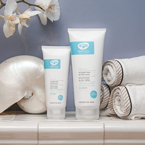 Green People Hydrating After Sun 200ml | Natural, Organic After Sun Lotion | Hydrating Body Cream to Prolong Tan | Featuring Soothing Aloe Vera,