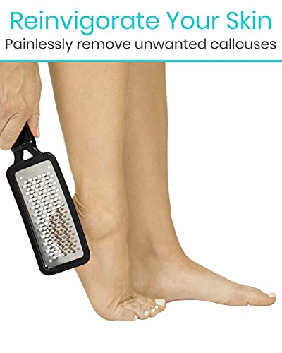 Vive Foot File - Callus Remover Pedicure Tool for Men & Women Foot Care - Dead Skin Scrub Shaver & Rough Patch Eliminator Remover for Dry & Wet T