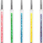 SULOLI 5pcs Nail Art Liner Brushes, Manicure Drill Drawing Nails Brush Pen, Double Ended Dotting Tools Set, Nail Dotting Painting Drawing Pens