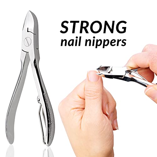 Manicure Set - 12 Piece Professional Pedicure Tools - German Made Nail Kit - Grooming Set - Genuine Leather Case - Ideal Travel Nail Kit - Nail S