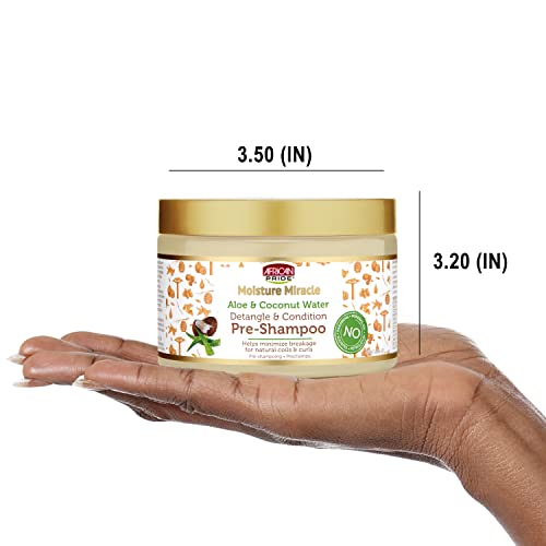 African Pride Moisture Miracle Aloe & Coconut Water, Detangle & Condition Pre- Shampoo 12 oz