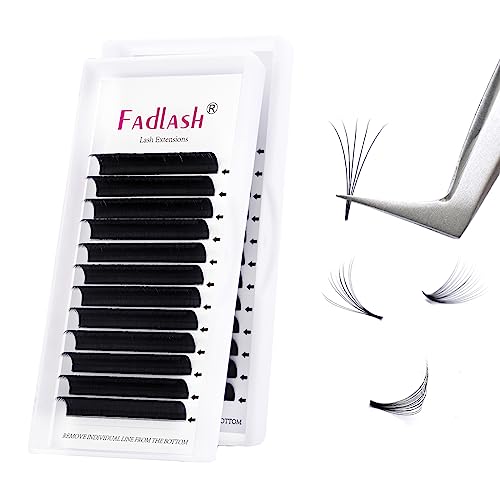 Fadlash Easy Fan Lashes C Curl 0.10 8-14mm Mixed Length Russian Lashes Natural Look Self Fanning Eye Lashes Automatic Blooming Russian Eyelashes