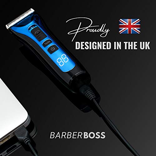 BarberBoss Professional Hair Clippers for Men Kids Family, Waterproof Hair Trimmer Cordless Rechargeable Led Display Three Speed Adjustment Elect