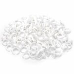 G2PLUS White Eyelash Glue Holder Ring - 100PCS Lash Extension Glue Rings - Small Disposable Plastic Glue Cups Rings for Eyelash Extension, Tattoo