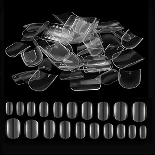 Kalolary 600pcs Kids False Nail, Children Transparent Acrylic Nail Tips Full Cover Short False Nail Kits, Lovely Gift for Kids Little Girls Nail