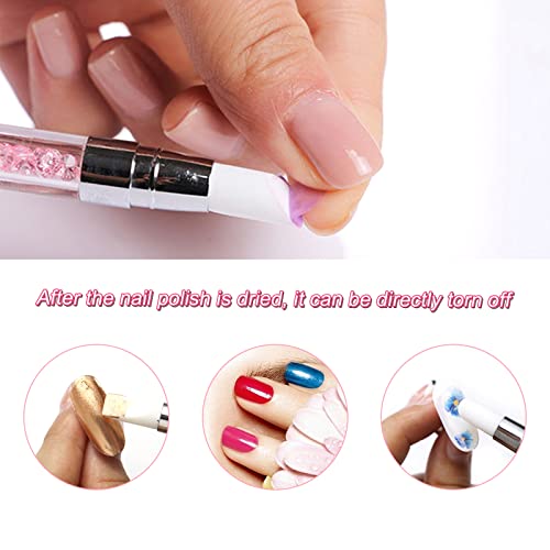 Qufiiry 5Pcs Silicone Nail Art Brush, Dual Head Manicure Carving Pen, Nail Art DIY Decoration Tool Nail Polish Brush Dotting Salon Tool Set