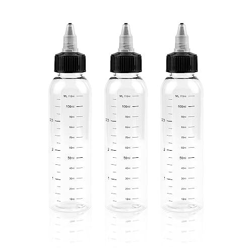 Fantasyon 3PCS Hair Oil Applicator Bottle 120ml Squeeze Oil Applicator Bottle for Hair Oil Bottle Applicator with Caps for Salon Hair Care Colori