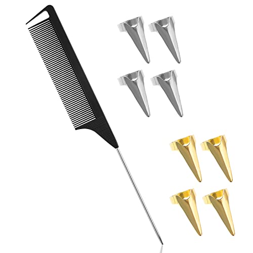 Braiding Finger Tool Hair Parting Tool For Finger, 9 Pcs Parting Ring For Braiding Hair Metal Nails For Fingers BraidingTool, Hair Parting Tool F