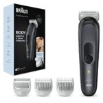 Braun Body Groomer 3, Manscaping Tool For Men With SkinShield Technology, Sensitive Comb, Wet & Dry, 100% Waterproof, UK 2 Pin Plug, BG3350, Blac