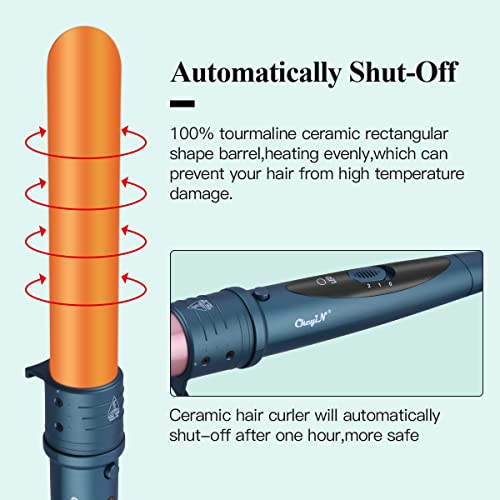 CkeyiN 32mm Curling Wand Professional Ceramic Barrel Hair Curler for Long Hair & Big Beach Waves Curls Adjustable Temperature Dual Voltage with G