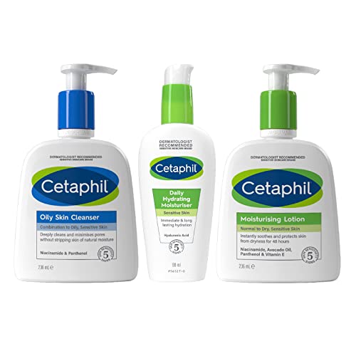 Cetaphil Oily Skin Cleanser, 236ml, Face Wash, For Combination to Oily Sensitive Skin, With Niacinamide