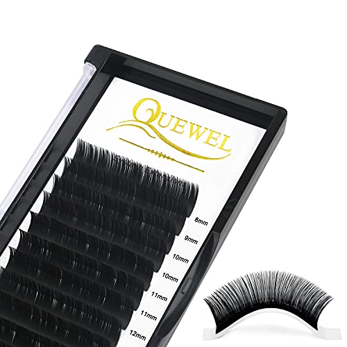 Eyelash Extensions 0.15 D Curl Mix-8-15mm QUEWEL Classic Lash Extensions Classic Individual Lash Extensions Soft Black Matte Single Lashes Extens