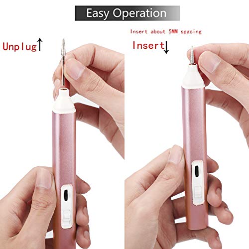 Nail Drill,Electric Nail File Drill Portable Pedicure Tools 20000rpm Nail Polish Machine Kit For Acrylics, Gels Nails (Pink)