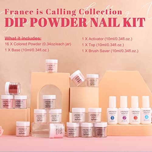 Lavender Violets 20 Pcs Dipping Powder System m962 9601 GROUP (French Nail)