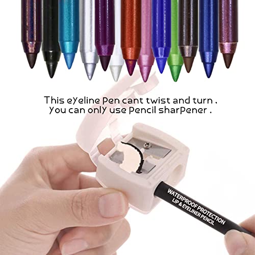 Eyeliner Pencil Set, 12 Color Eye Shadows Pen Eyebrow Pencil Eyeliner Eyebrow Lip Liner Pencil Eyeshadow Pencil Professional Eye Makeup Set