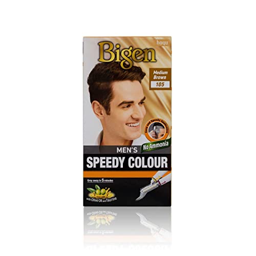 Bigen Men's Speedy Hair Colour with Applicator Comb, 102 Brown Black