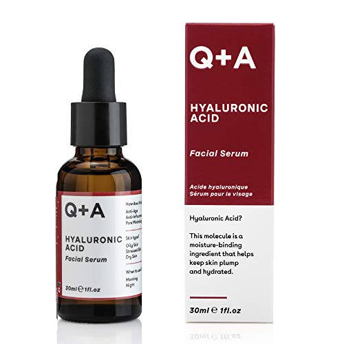 Q+A Hyaluronic Acid Facial Serum. A hydrating Hyaluronic Acid serum for healthy and plump skin. Works as a moisturiser for your face, Vegan Frien