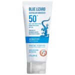 Blue Lizard SENSITIVE Mineral Sunscreen with Zinc Oxide, SPF 50+, Water Resistant, UVA/UVB Protection with Smart Cap Technology - Fragrance Free,