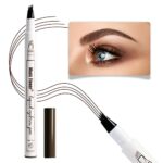 Music Flower Eyebrow Pencil, Chestnut Brow Pencil, Waterproof Brow Pen with 4 Micro-Fork Tip, Smudgeproof Fine Sketch Long Lasting Pen