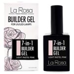 La Rosa 7-in-1 BUILDER GEL in a Bottle - UV Gel - NUDE for nail design and nail art, Nail Easy-To-Use Extension Builder, Cover gel - 15 ml (Light