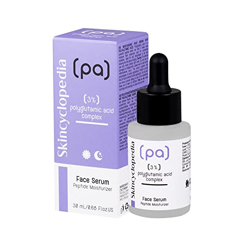 Skincyclopedia 3% Polyglutamic Acid Serum with Retinol and Hyaluronic Acid - Peptide Moisturiser for Oily, Combination, Dry, Sensitive and Acne P
