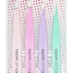 Brushworks HD 4 Piece Combination Tweezer Set - Pastels