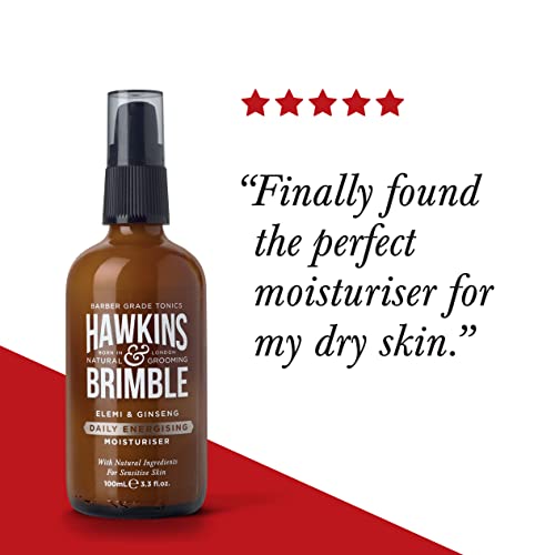 Hawkins & Brimble Energising Men’s Face Moisturiser, Sensitive Skin Moisturiser for Men with Natural Ingredients, Hydrating Moisturiser for Dry S