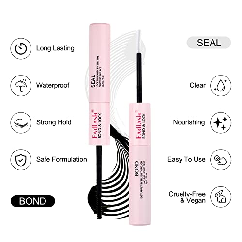 Lash Bond and Seal Eyelash Lashes Glue for Individual Cluster DIY Eyelash Extensions Adhesive Strong Hold 48-72 Hours Waterproof Lashes 0.35OZ